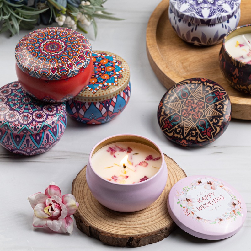 12pcs Premium Floral Printed C - Candle Making Supplies Jars ulasan dan harga