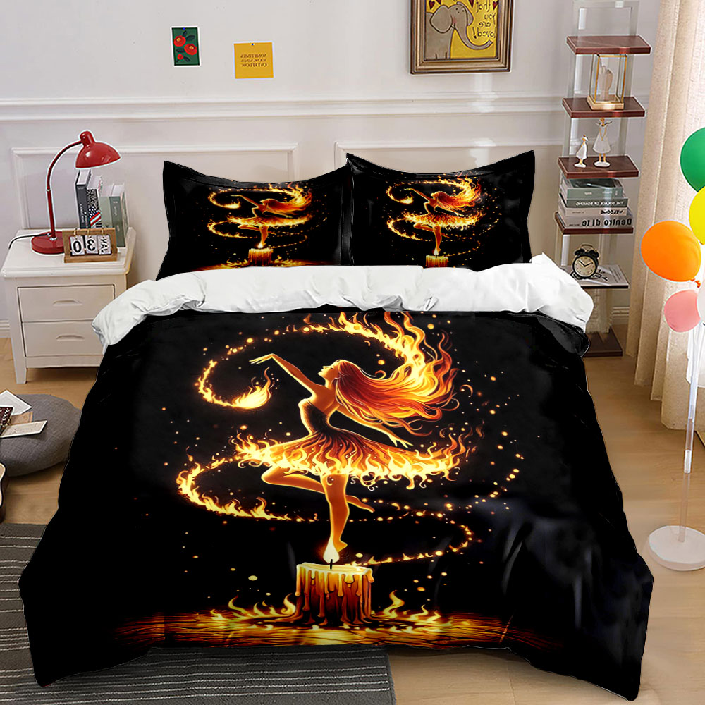 Fiery Dance Candle Art Set Bed - Candle. Queen ulasan dan harga