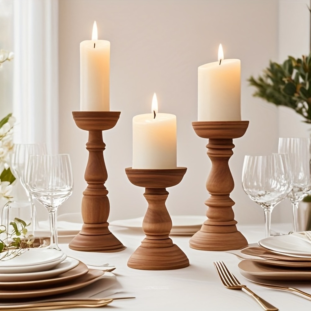 Vintage Wooden Candle Holders  - Candle Zero ulasan dan harga
