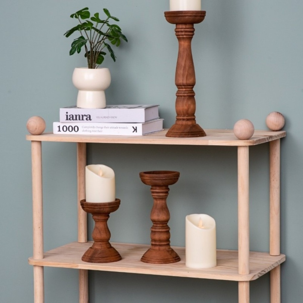 Vintage Wooden Candle Holders  - Candle Zero ulasan dan harga