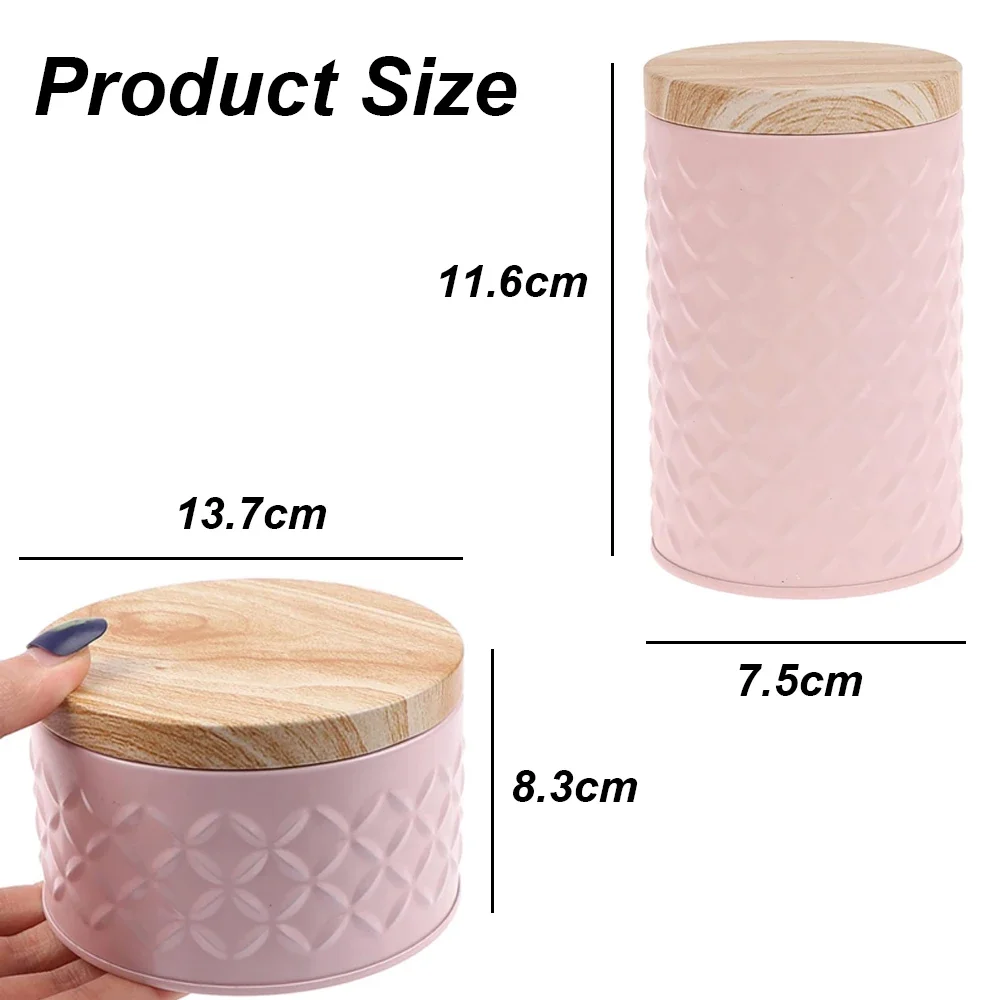 Tea Storage Jar Wood Grain Tin - Candle Making Supplies Jars ulasan dan harga