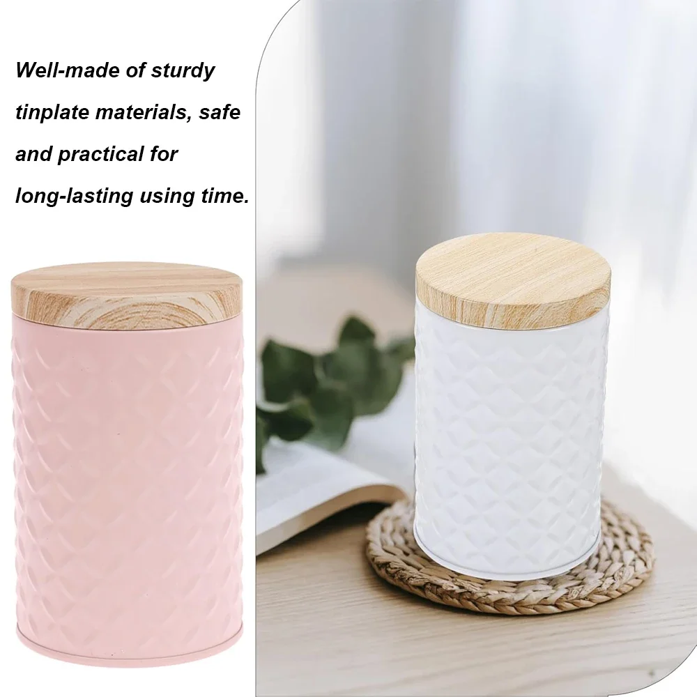 Tea Storage Jar Wood Grain Tin - Candle Making Supplies Jars ulasan dan harga