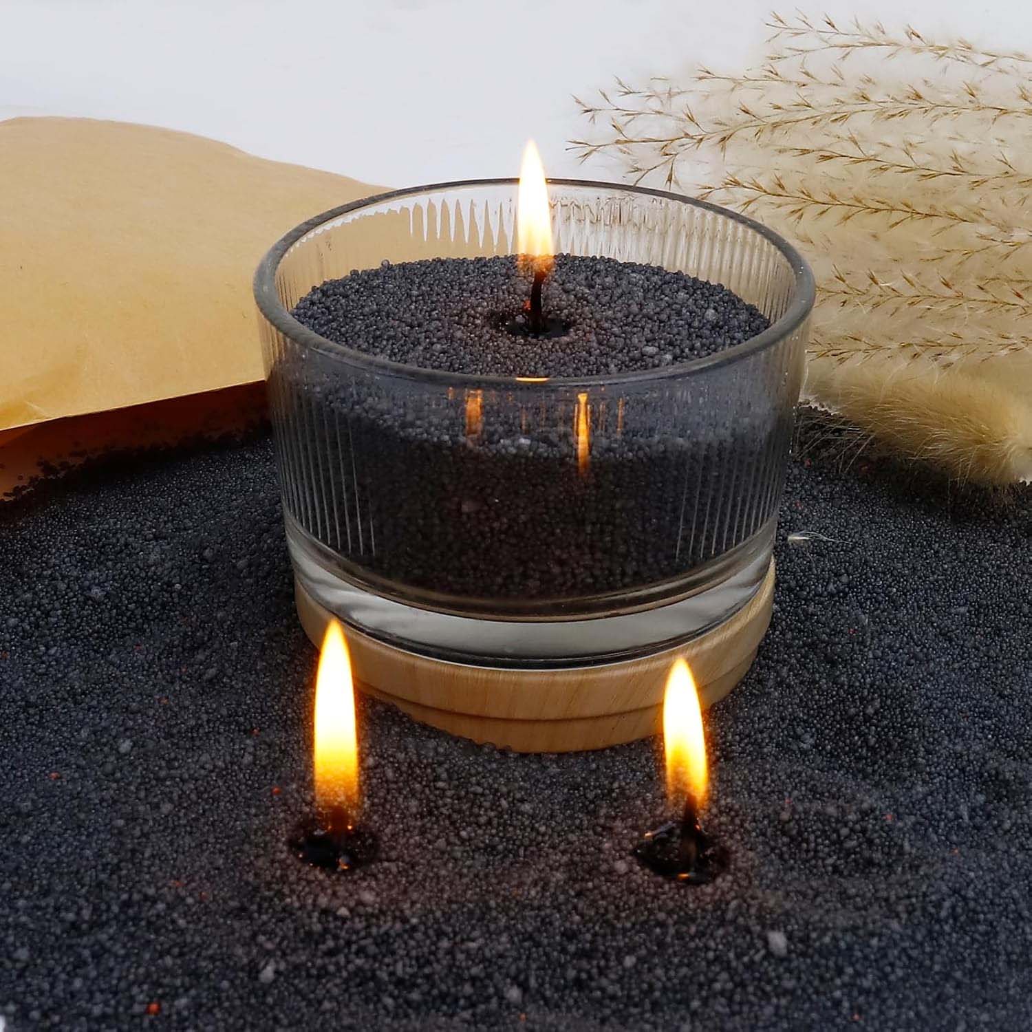 Black Candle Sand with Wick, 2 - Candle Supplies Storage ulasan dan harga